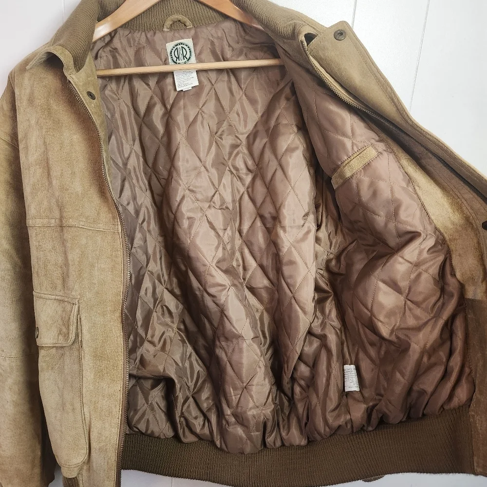 Vintage Mens Suede Leather Jacket 90s 1990s Brown Western Cosplay Grunge Small - Picture 8 of 13